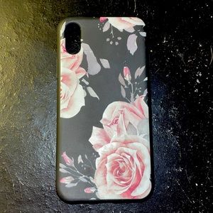 Come get your iPhone XS black and Pink floral case!
